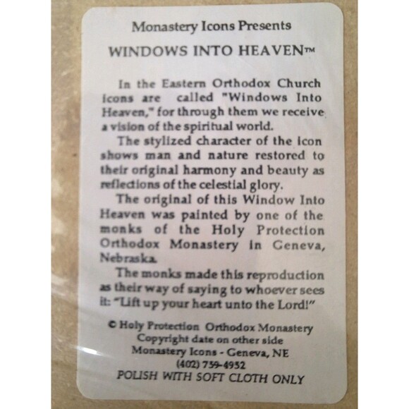 New Sealed Monastery Icons Windows Into Heaven Religious Plaque Icon Jesus 11" - Picture 3 of 4